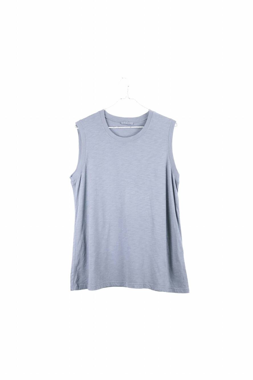 NEW IT IS WELL L.A. women's muscle tee in heather blue